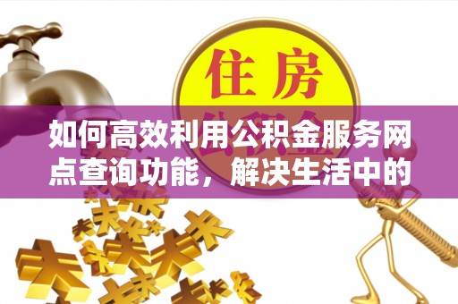 狮子山如何高效利用公积金服务网点查询功能，解决生活中的资金难题
